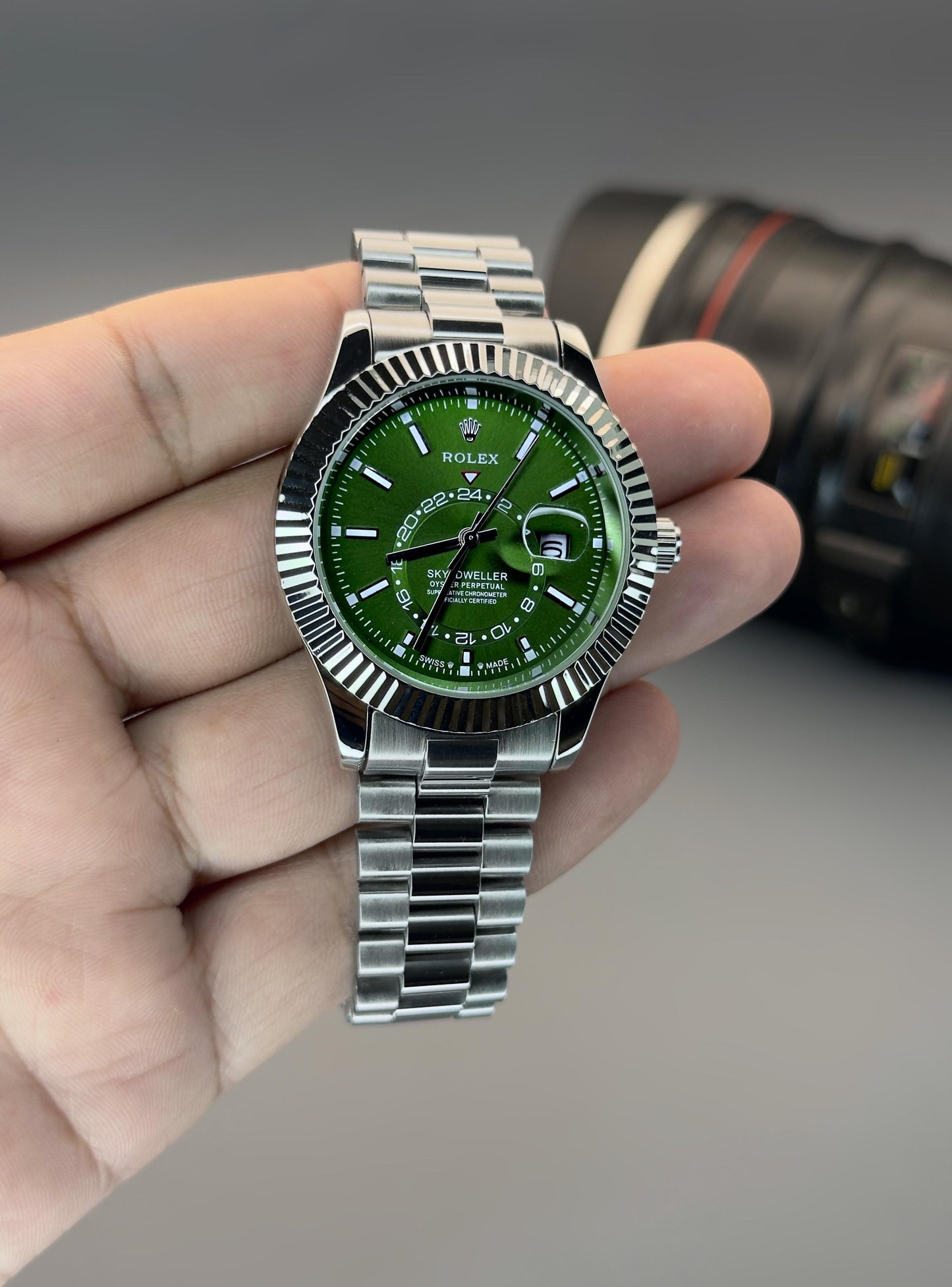 Rolex Sky-Dweller Full silver green dial