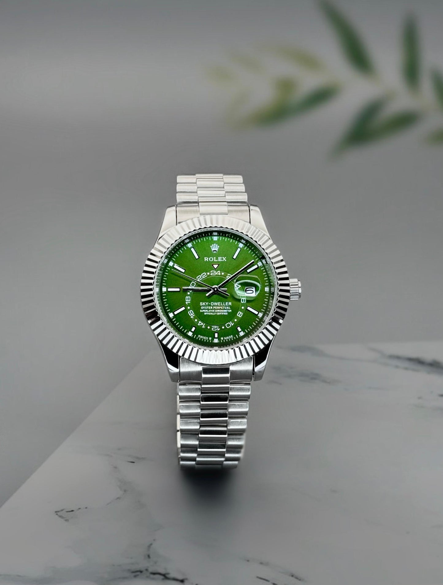 Rolex Sky-Dweller Full silver green dial