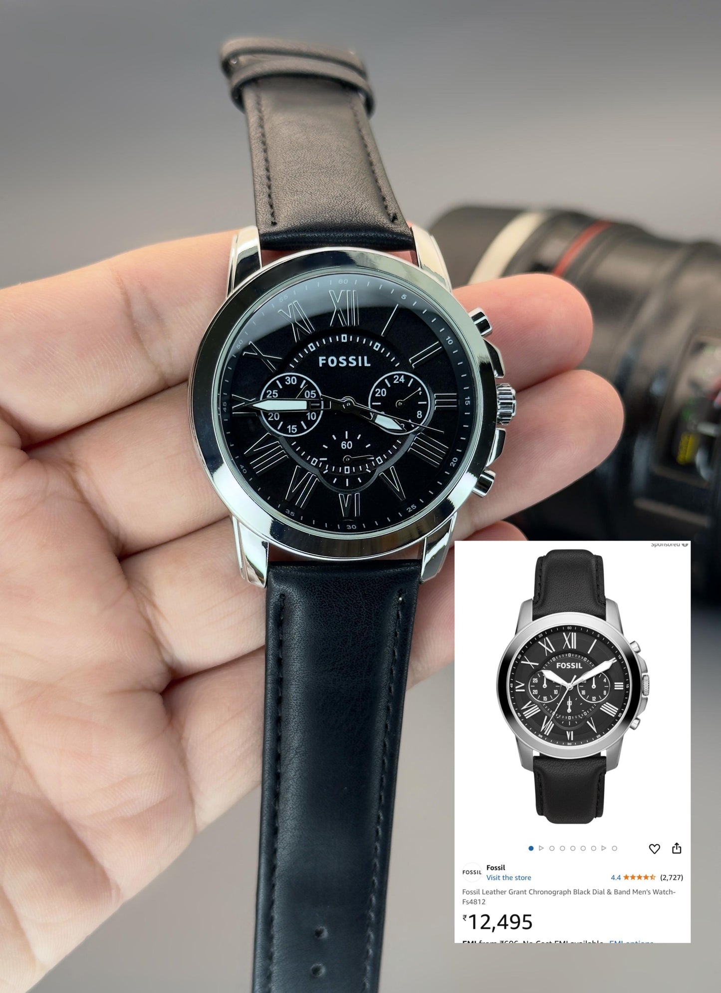 Fossil Leather Grant Chronograph